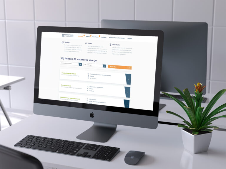 Scherm met Werken bij Morrenhof-Jansen website geopend
