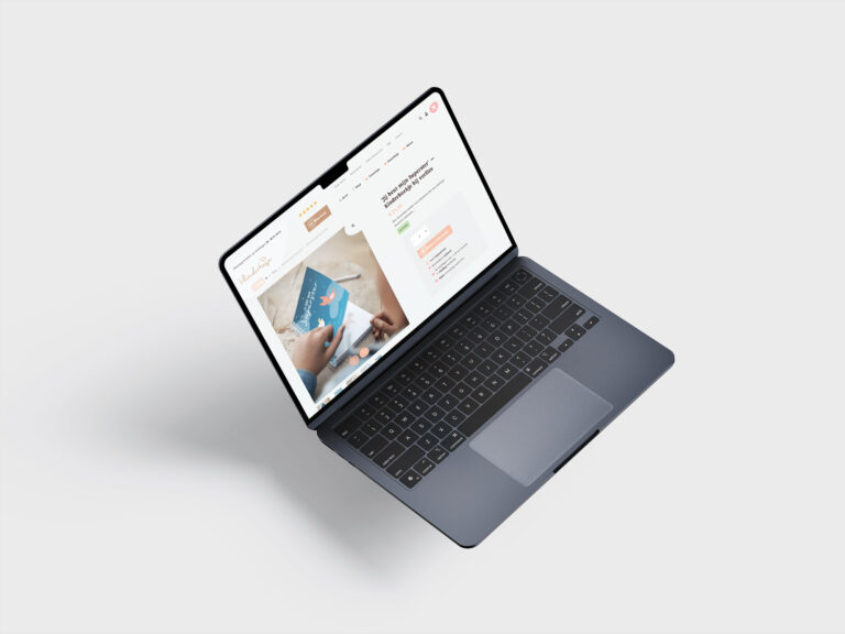 Scherm met Vlinderkusje website geopend