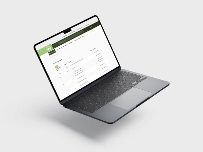 Laptop met Vlees van Ons website geopend