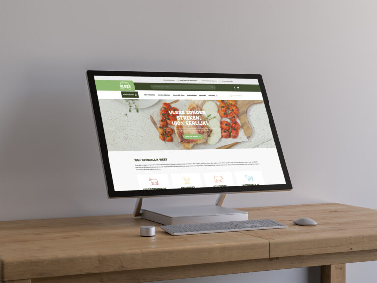 Scherm met Vlees van Ons website geopend